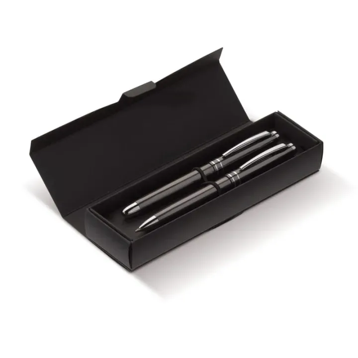 Pen set 2 stripes barrel metal - LT82365 (N0060)